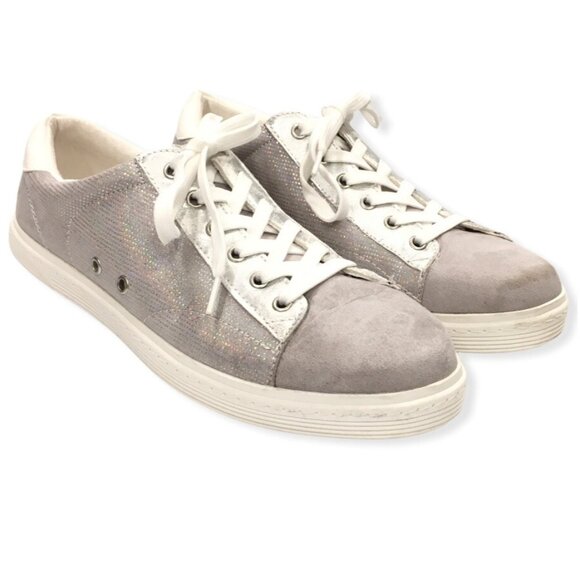 ESMARA Shoes - Esmara Gray Fashion Sneaker Women Size 8.5 Low Top Silver Lace Up UK 7.5